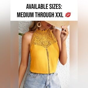 NIP-Solid Lace Splicing hollow Top